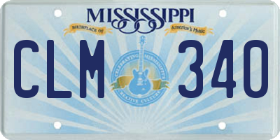 MS license plate CLM340