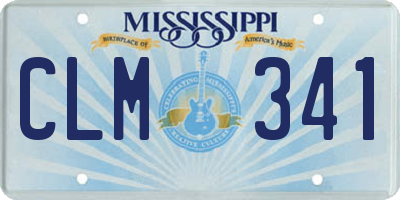 MS license plate CLM341
