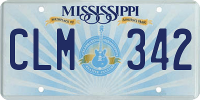 MS license plate CLM342
