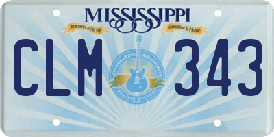 MS license plate CLM343