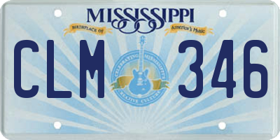 MS license plate CLM346