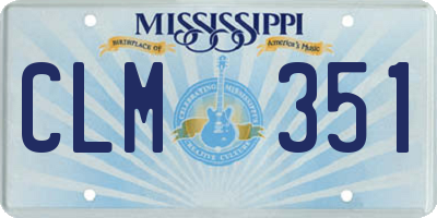 MS license plate CLM351