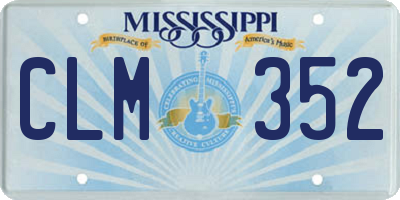 MS license plate CLM352