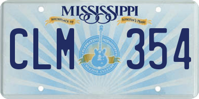 MS license plate CLM354