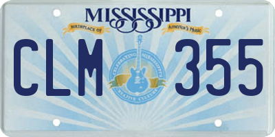 MS license plate CLM355