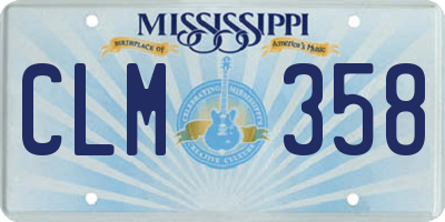MS license plate CLM358