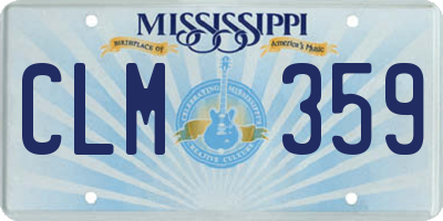 MS license plate CLM359