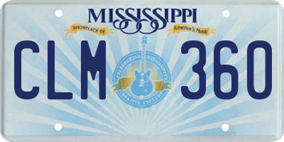 MS license plate CLM360