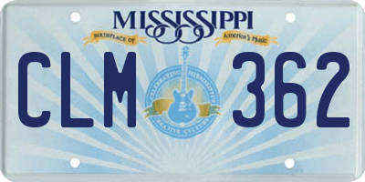 MS license plate CLM362