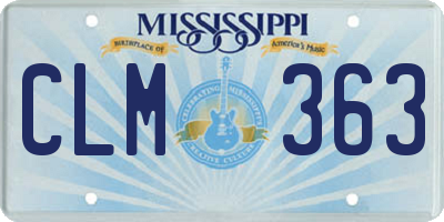 MS license plate CLM363