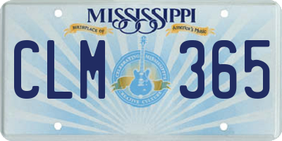 MS license plate CLM365