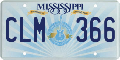 MS license plate CLM366