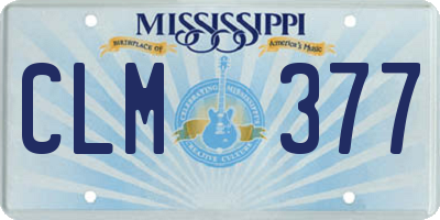 MS license plate CLM377
