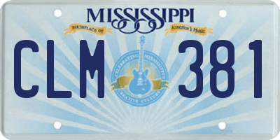 MS license plate CLM381