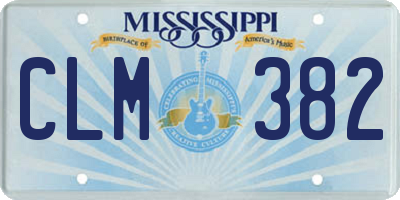 MS license plate CLM382