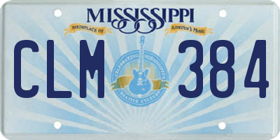 MS license plate CLM384