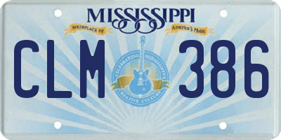 MS license plate CLM386