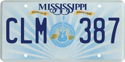 MS license plate CLM387
