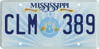MS license plate CLM389
