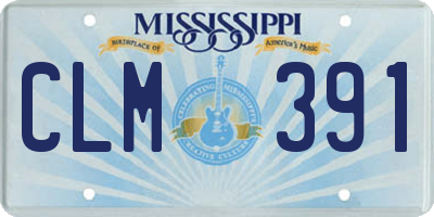 MS license plate CLM391