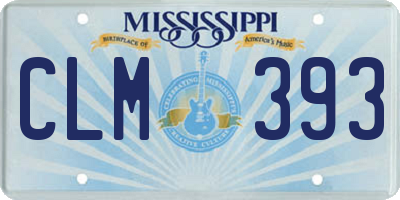 MS license plate CLM393
