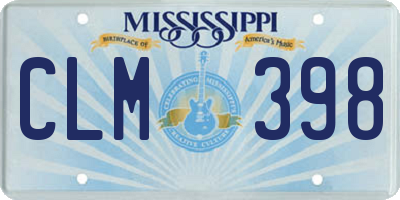 MS license plate CLM398