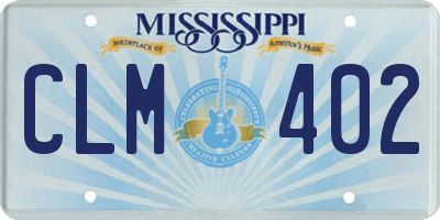 MS license plate CLM402