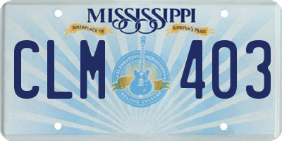 MS license plate CLM403