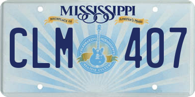MS license plate CLM407
