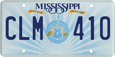 MS license plate CLM410