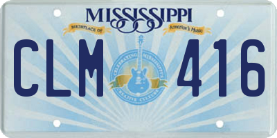 MS license plate CLM416