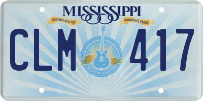 MS license plate CLM417