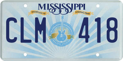 MS license plate CLM418