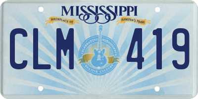 MS license plate CLM419