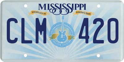 MS license plate CLM420