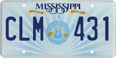 MS license plate CLM431