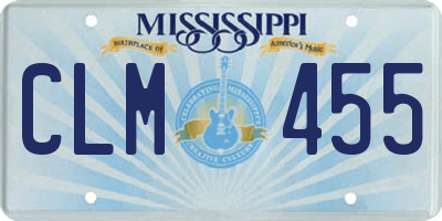 MS license plate CLM455