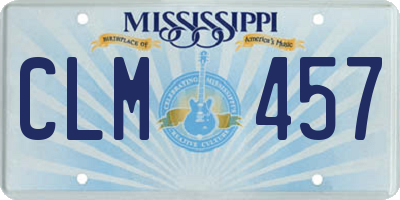 MS license plate CLM457
