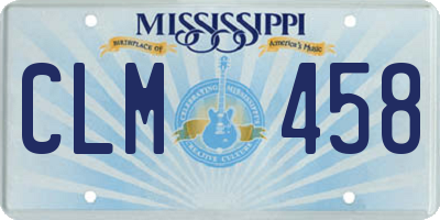 MS license plate CLM458
