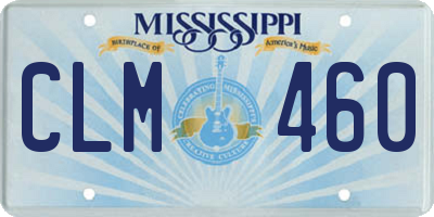 MS license plate CLM460