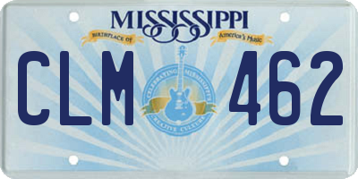 MS license plate CLM462