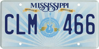 MS license plate CLM466