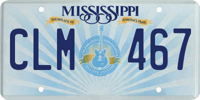 MS license plate CLM467
