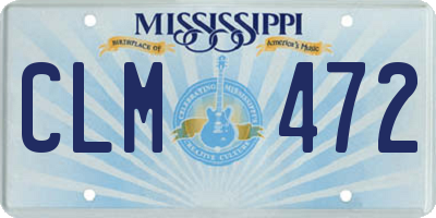 MS license plate CLM472