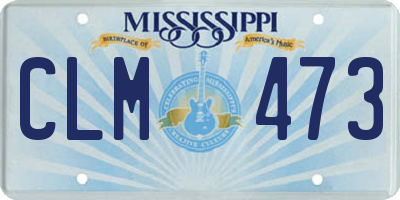 MS license plate CLM473