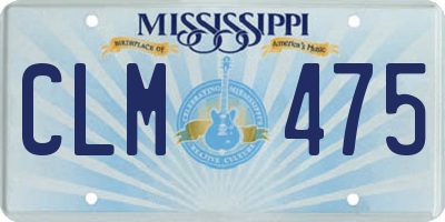 MS license plate CLM475