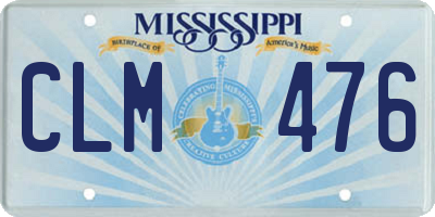 MS license plate CLM476