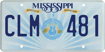 MS license plate CLM481