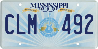 MS license plate CLM492