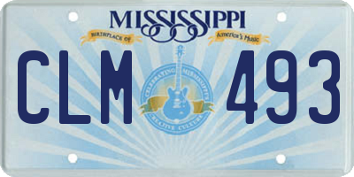 MS license plate CLM493